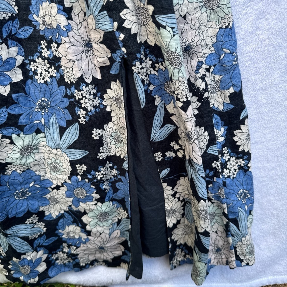 J. Crew Blue and White Floral Long Sleeve Dress size SP - Picture 7 of 15